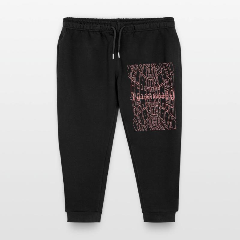 Binary Code Abstract (pink) Kids Organic Sweatpants by Stanley/Stella