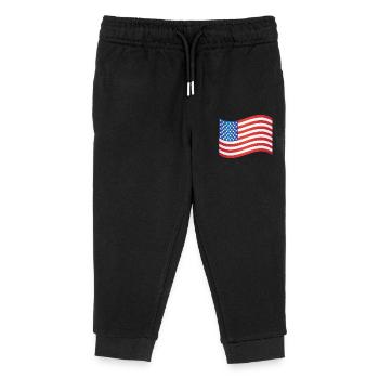 Amerikanische Flagge - Kinder Organic Jogginghose Mini Mover von Stanley/Stella - Schwarz - Vorne