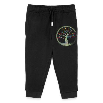 kleiner Baum mit bunten Blättern im Kreis - Kinder Organic Jogginghose Mini Mover von Stanley/Stella - Schwarz - Vorne