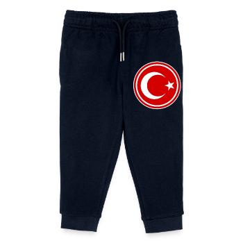 Türkei Flagge rund - Kinder Organic Jogginghose Mini Mover von Stanley/Stella - Navy - Vorne