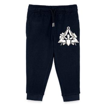 Masons guild symbol in a cool 3d grunge look - Kids Organic Sweatpants by Stanley/Stella - navy - Front