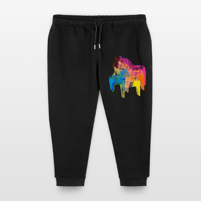 Pop Art Dala Pferde -Weihnachts Pulli Skandi Style Kinder Organic Jogginghose Mini Mover von Stanley/Stella