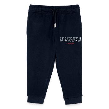 Liverpool Koordinaten Emblem - Kinder Organic Jogginghose Mini Mover von Stanley/Stella - Navy - Vorne
