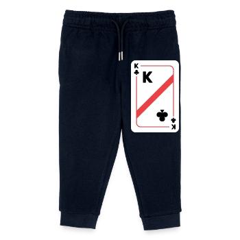 Cross King Playing Card Poker Card - Kids Organic Sweatpants by Stanley/Stella - navy - Front