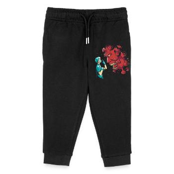 Soignant contre les héros du virus Corona - Pantalon de jogging enfant bio Stanley/Stella - noir - Devant