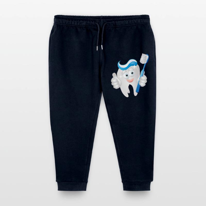 radiant white tooth with toothpaste as a comic Kids Organic Sweatpants by Stanley/Stella