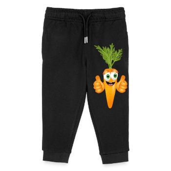 Comicfigur Karotte - Witziger Genuss für die Augen - Kinder Organic Jogginghose Mini Mover von Stanley/Stella - Schwarz - Vorne