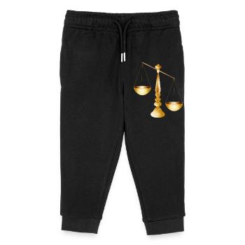 zwei Waagschalen an einem Balken mit Standfuß - Kinder Organic Jogginghose Mini Mover von Stanley/Stella - Schwarz - Vorne