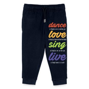 Dance-love-sing-live (dark) - Kids Organic Sweatpants by Stanley/Stella - navy - Front