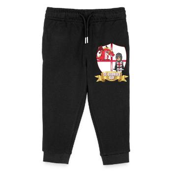 St George Day Dragon Knight - Kids Organic Sweatpants by Stanley/Stella - black - Front