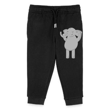 Éléphant éléphant - Pantalon de jogging enfant bio Stanley/Stella - noir - Devant
