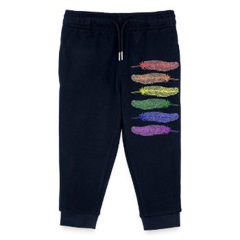 Feathers Rainbow - Kids Organic Sweatpants by Stanley/Stella - navy - Front