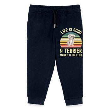 West Highland White Terrier - Kids Organic Sweatpants by Stanley/Stella - navy - Front
