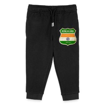 Bengaluru Indien Wappen Flaggen Design - Kinder Organic Jogginghose Mini Mover von Stanley/Stella - Schwarz - Vorne