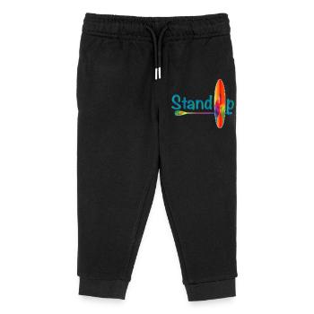 Lettrage de pagaie debout avec paddle board - Pantalon de jogging enfant bio Stanley/Stella - noir - Devant