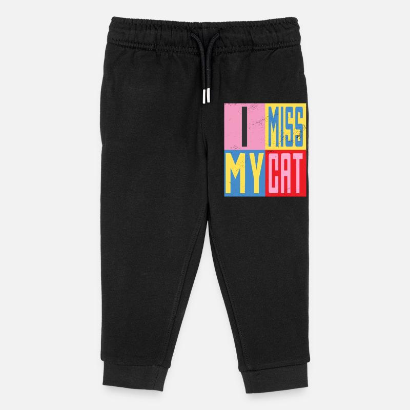Mon chat me manque - Pantalon de jogging enfant bio Stanley/Stella - noir