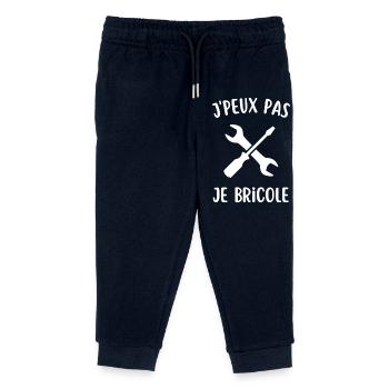 Je peux pas jai bricolage - Pantalon de jogging enfant bio Stanley/Stella - marine - Devant