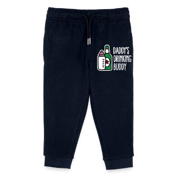 Vater Sohn Baby Geburt beste Freunde Flasche Milch - Kinder Organic Jogginghose Mini Mover von Stanley/Stella - Navy - Vorne