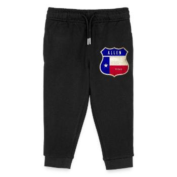 Allen Texas crest flags design - Kids Organic Sweatpants by Stanley/Stella - black - Front