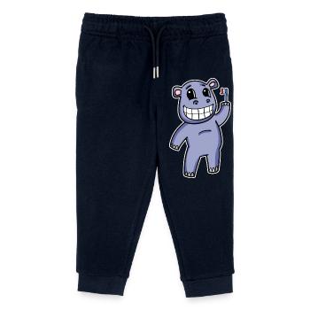 Hippopotame avec brosse à dents - Pantalon de jogging enfant bio Stanley/Stella - marine - Devant