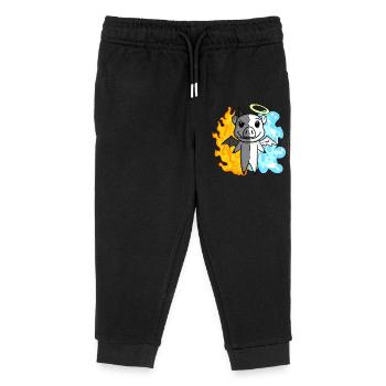 Pig - Angel and Devil - Kids Organic Sweatpants by Stanley/Stella - black - Front