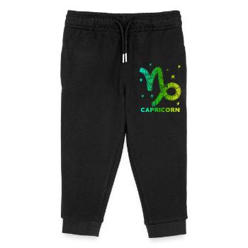 Konstellation Sterne Steinbock Tierkreis Esoterik - Kinder Organic Jogginghose Mini Mover von Stanley/Stella - Schwarz - Vorne