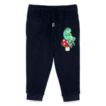 Frog Mushroom - Kids Organic Sweatpants by Stanley/Stella - navy - Front