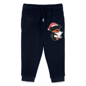 Rottweiler Dog Christmas Sleep Tired - Kids Organic Sweatpants by Stanley/Stella - navy - Front
