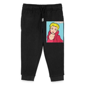 Reine sans roi Pop Art - Pantalon de jogging enfant bio Stanley/Stella - noir - Devant