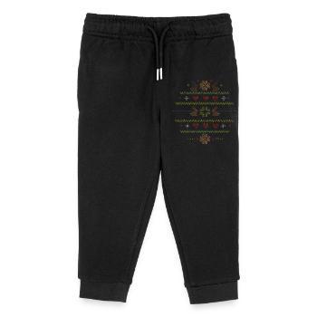 Easter motifs in knitting pattern style for Easter - Kids Organic Sweatpants by Stanley/Stella - black - Front