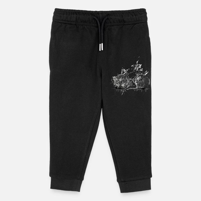 Water Splash Bicycle Silhouette - Kids Organic Sweatpants by Stanley/Stella - black
