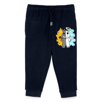 Hippo - Angel and Devil - Kids Organic Sweatpants by Stanley/Stella - navy - Front