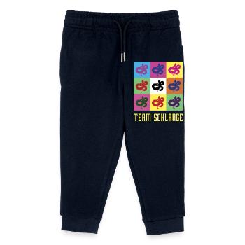 Team Schlange - Kinder Organic Jogginghose Mini Mover von Stanley/Stella - Navy - Vorne
