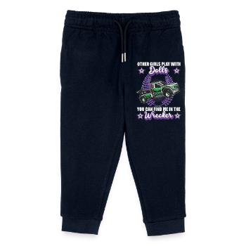 Tow Truck Girls Towing Service Car Profession - Kids Organic Sweatpants by Stanley/Stella - navy - Front