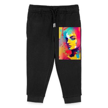 Abstrakte Kunst - Kinder Organic Jogginghose Mini Mover von Stanley/Stella - Schwarz - Vorne