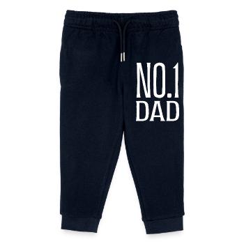 No. 1 Father Father's Day Gift - Kids Organic Sweatpants by Stanley/Stella - navy - Front