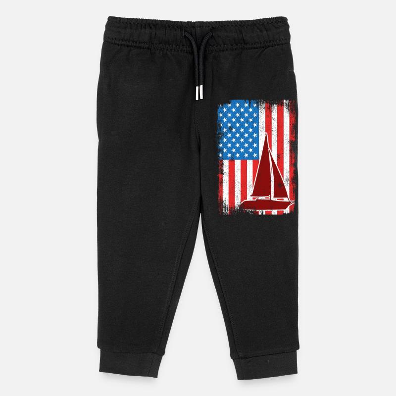 4. Juli Segeln USA - Kinder Organic Jogginghose Mini Mover von Stanley/Stella - Schwarz