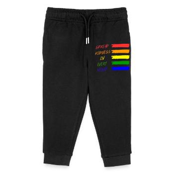 Bunte Friedensbotschaft T-Shirt - Kinder Organic Jogginghose Mini Mover von Stanley/Stella - Schwarz - Vorne