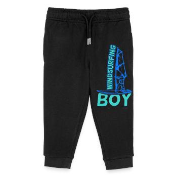 Windsurfer Junge - Kinder Organic Jogginghose Mini Mover von Stanley/Stella - Schwarz - Vorne
