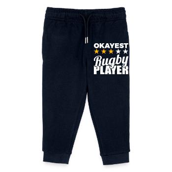 Witziger Rugbyspieler - Kinder Organic Jogginghose Mini Mover von Stanley/Stella - Navy - Vorne