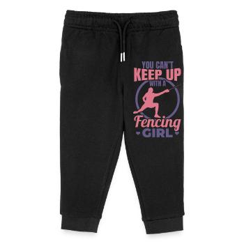 Fencing Girl - Kids Organic Sweatpants by Stanley/Stella - black - Front