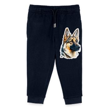 German Shepherd - Kids Organic Sweatpants by Stanley/Stella - navy - Front
