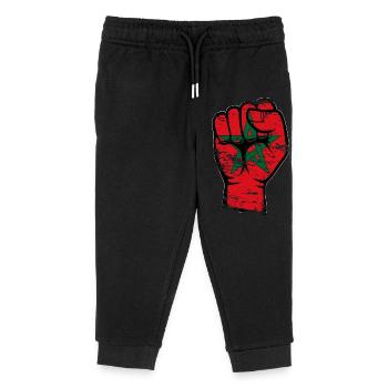 Marokko Flagge Faust Hand Symbol used - Kinder Organic Jogginghose Mini Mover von Stanley/Stella - Schwarz - Vorne