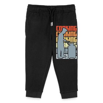 Vintage Cooking - Kids Organic Sweatpants by Stanley/Stella - black - Front