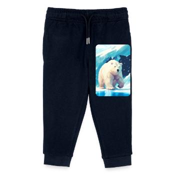 Polarbär im ewigen Eis - Kinder Organic Jogginghose Mini Mover von Stanley/Stella - Navy - Vorne