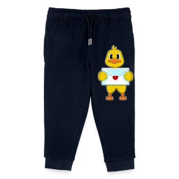 Duck Love Letter - Kids Organic Sweatpants by Stanley/Stella - navy - Front