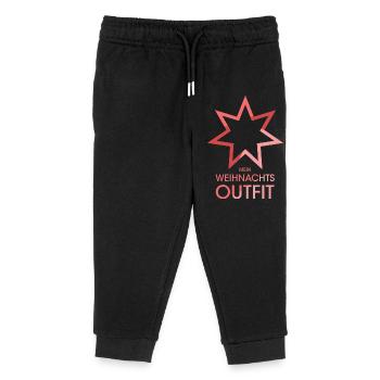 weihnachtsoutfit Symbol Weihnachten Stern Symbol - Kinder Organic Jogginghose Mini Mover von Stanley/Stella - Schwarz - Vorne