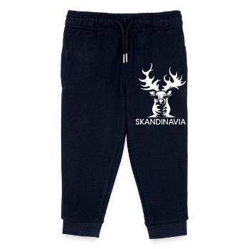 skandinavien schweden norwegen rentier elch hirsch - Kinder Organic Jogginghose Mini Mover von Stanley/Stella - Navy - Vorne