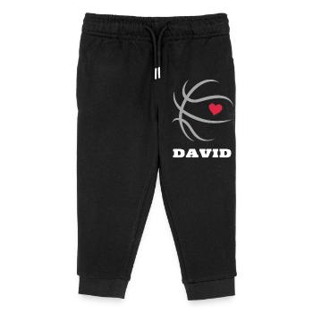 Maillot de basket David Basket Nom de garçon - Pantalon de jogging enfant bio Stanley/Stella - noir - Devant