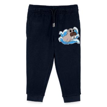Walross Robbe - Kinder Organic Jogginghose Mini Mover von Stanley/Stella - Navy - Vorne